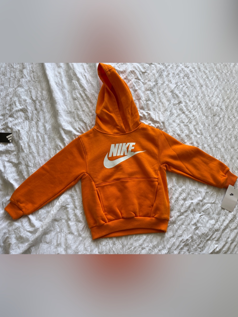 Nike Kids Bright Orange Hoodie with White Swoosh